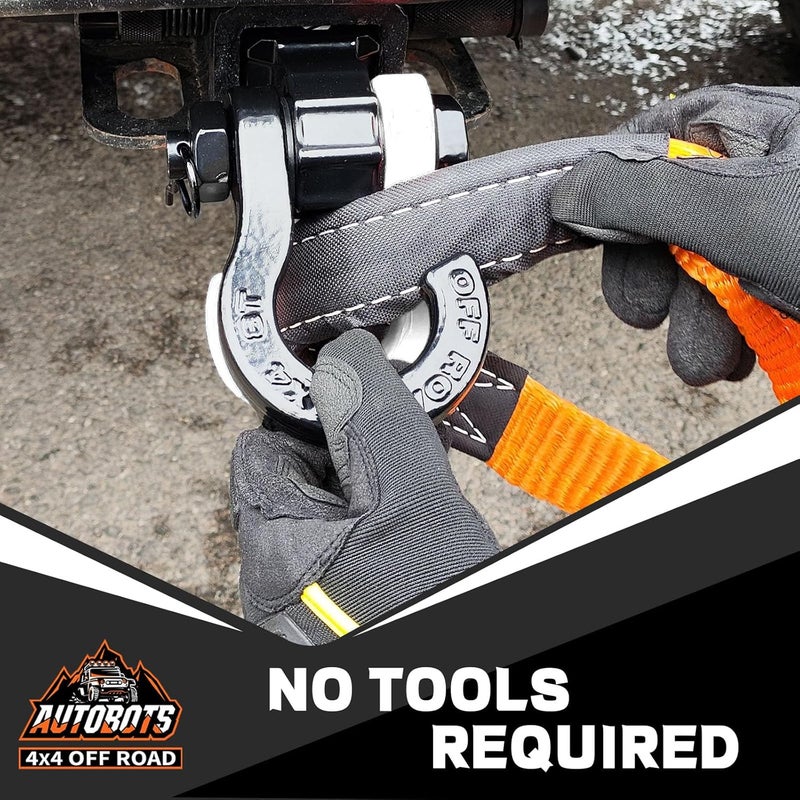 AUTOBOTS Tigertooth D Ring Shackles 45,000lb Break Strength, 3/4”Shackle D Rings Heavy Duty with 7/8 Pin for Tow Strap Winch Offroad Vehicle Recovery Accessories White - Image 3